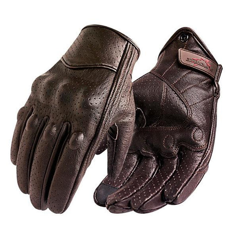 Motorcycle Gloves Leather Touch Screen Men Genuine Leather Cycling Glove Motorbike Racing
