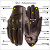 Image of Motorcycle Gloves Leather Touch Screen Men Genuine Leather Cycling Glove Motorbike Racing