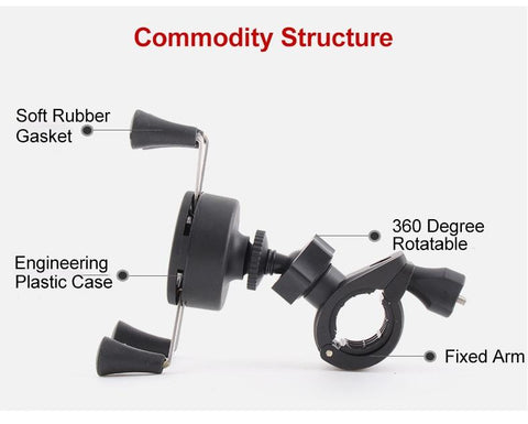 Degree Rotating Bike Phone Stand Holder Bicycle Motocycle Handlebar Mount Holder